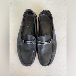 Prada Logo Plaque Driving Loafers